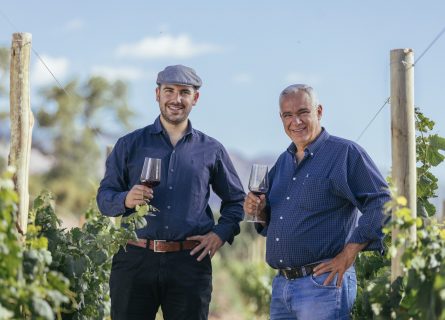 Daniel Manzur (right), winemaker at El Bayeh winery