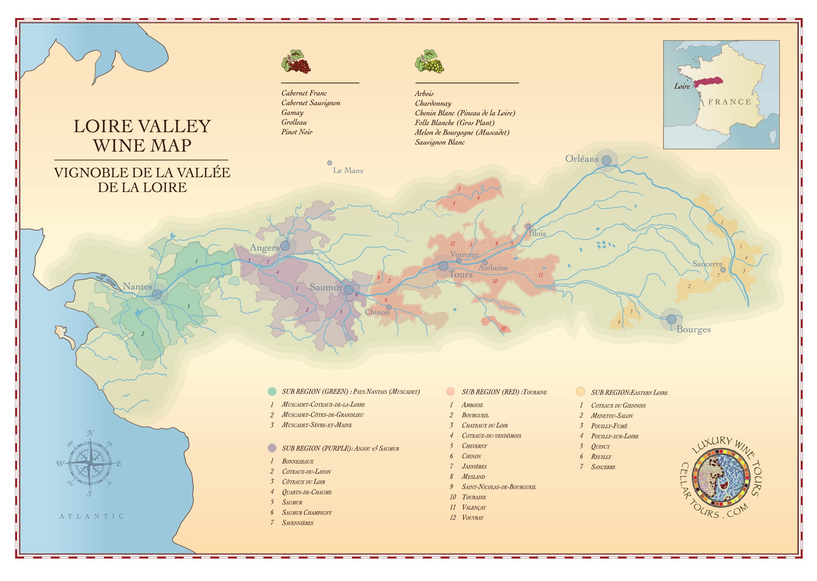 Loire Wine Region Map 