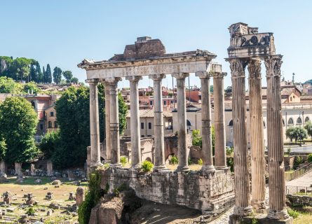 Ruins of the Roman Forum at Palatino hill in Rome