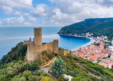 Monte Ursino Castle: Overlooking the village of Noli on the Italian Riviera