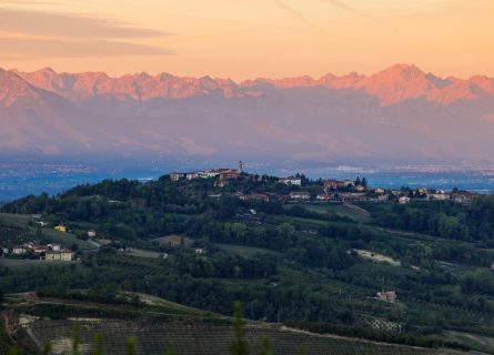 View of the Alps at sunrise