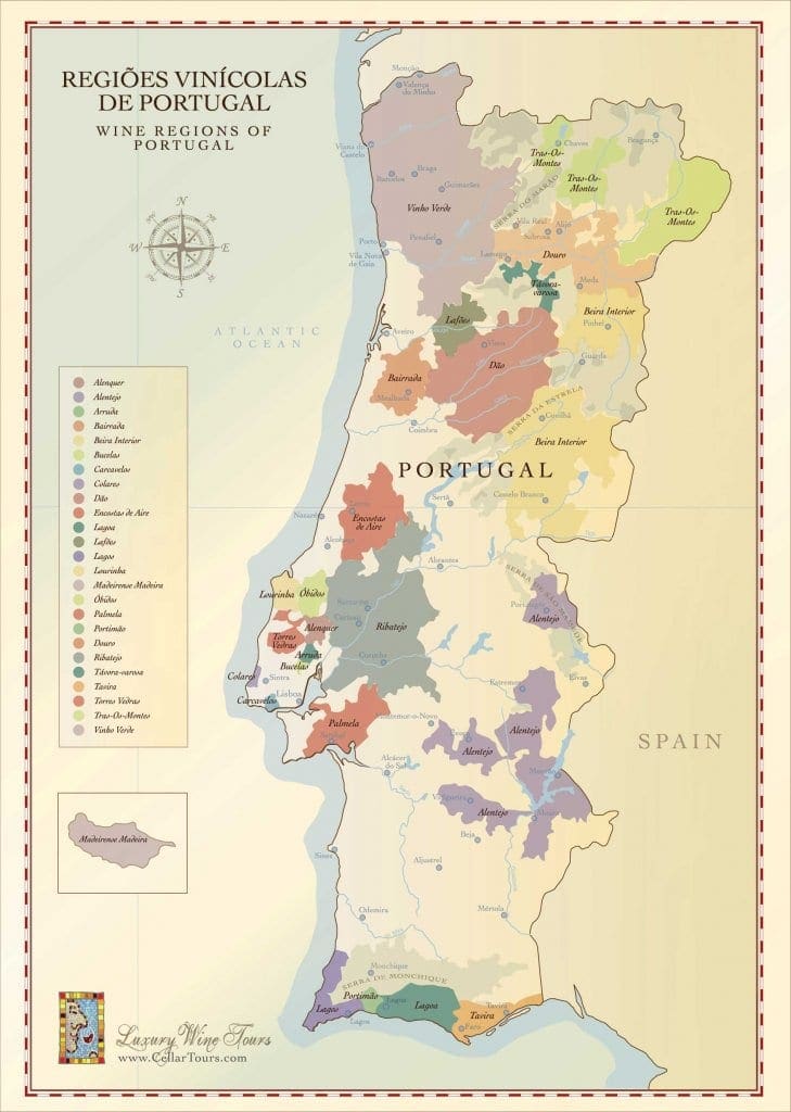 Algarve Map of Vineyards Wine Regions