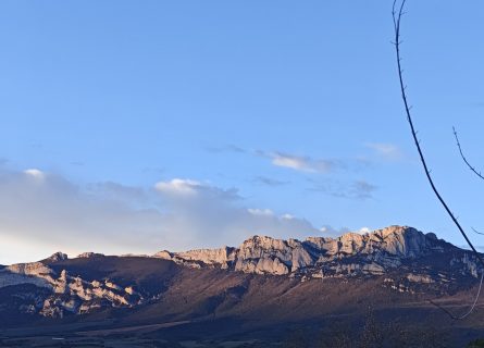 Sierra de Cantabria mountains viewed from the picturesque hamlet of Laguardia